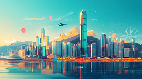 粤港澳天际线插画