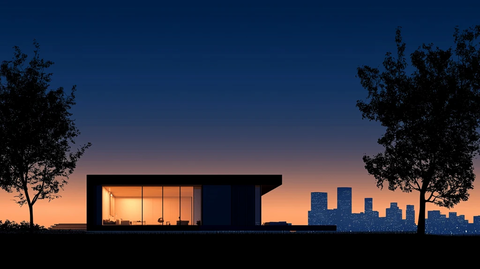 建筑剪影立面图效果图