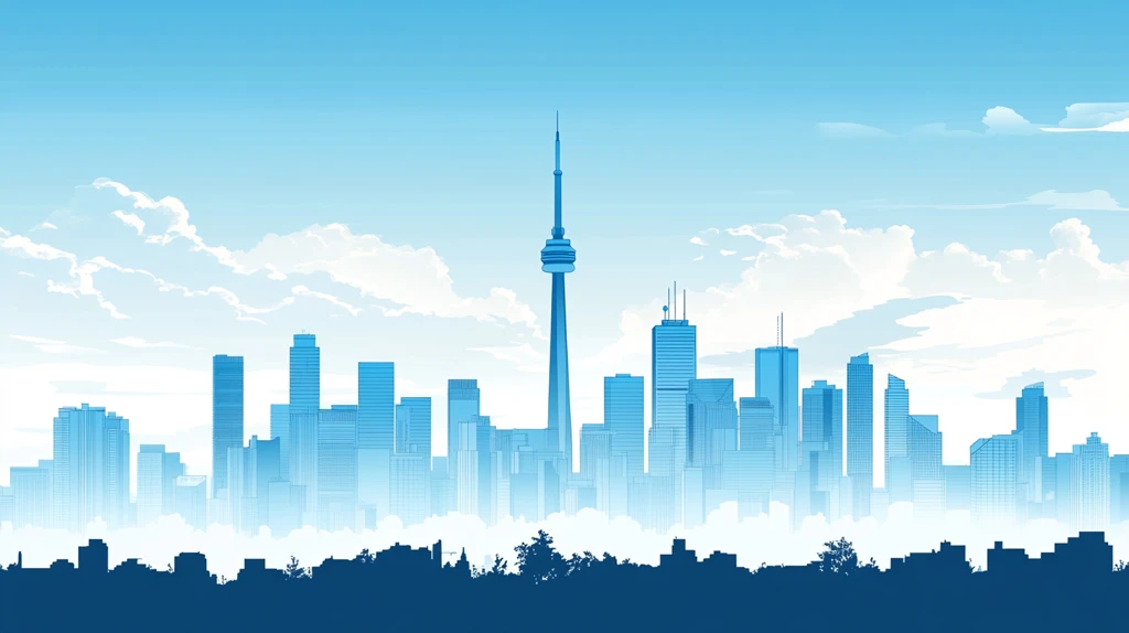 加拿大天际线插画