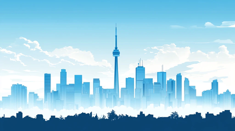 加拿大天际线插画