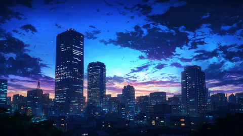 日本动漫风格晚霞