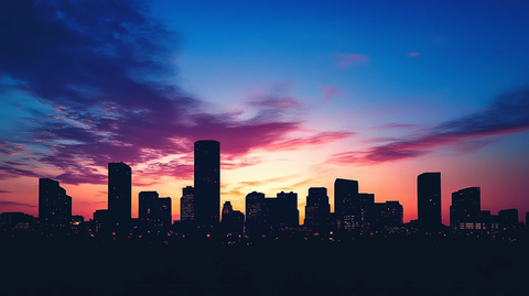 城市黄昏剪影