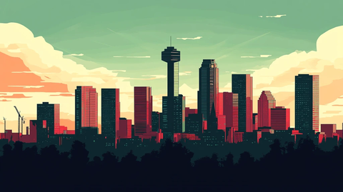 墨尔本城市插画素材