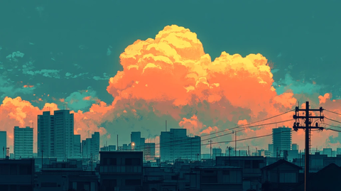 日本动漫风格晚霞