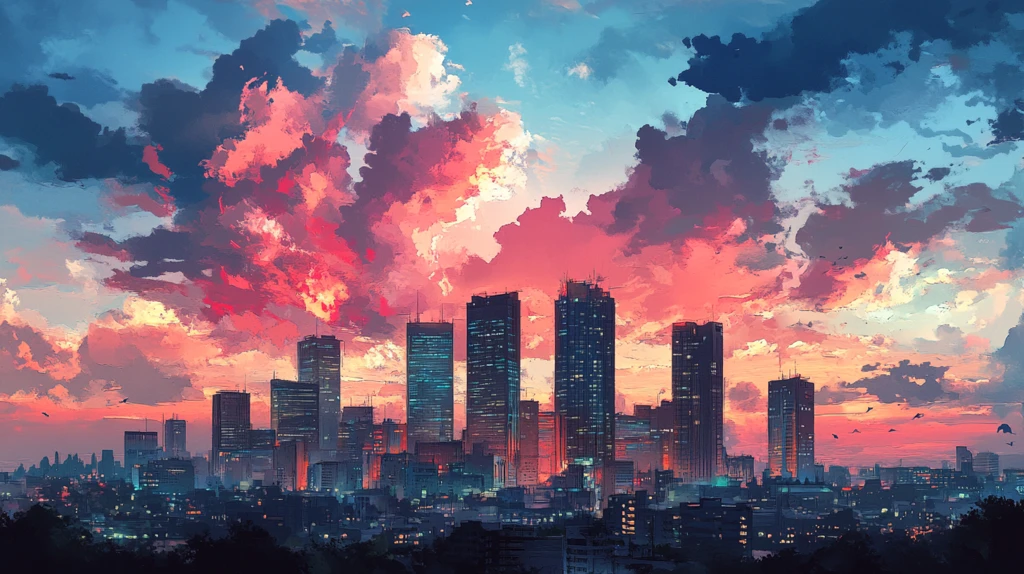 日本动漫风格晚霞