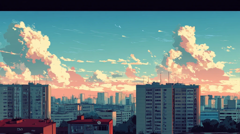 日本动漫风格晚霞