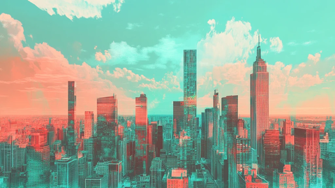 休斯顿城市插画素材