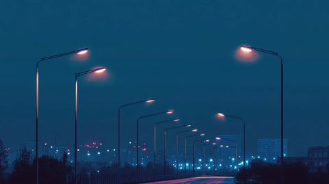 城市夜晚路灯灯光