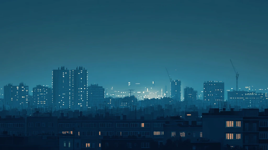 蓝色质感渐变城市