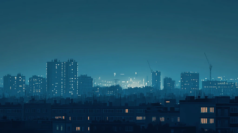 蓝色质感渐变城市