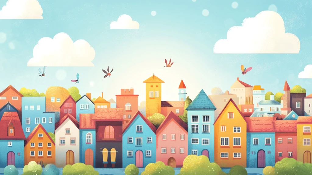 五颜六色的小镇