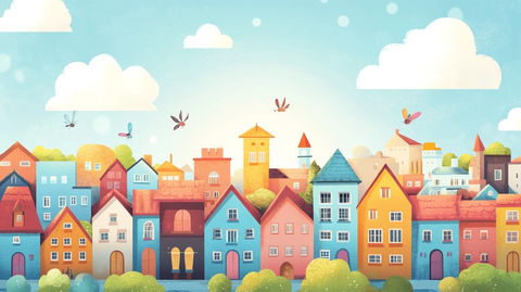 五颜六色的小镇