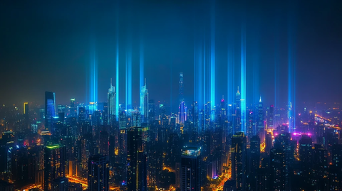 现代城市科技背景