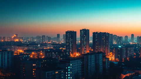 城市天际线夜景