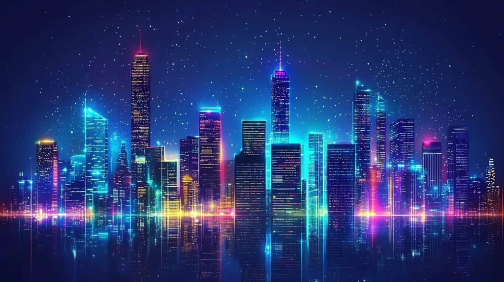 现代科技城市缤纷炫彩