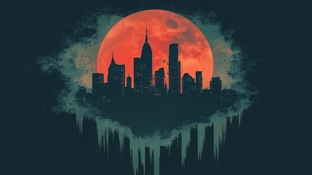 纽约插画水墨山水