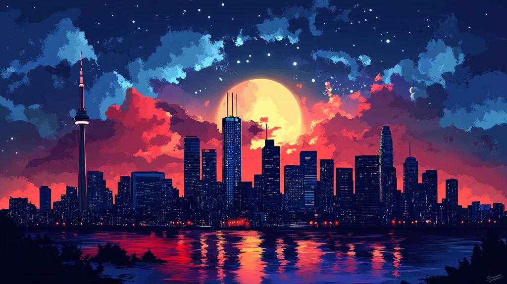 温哥华城市插画素材