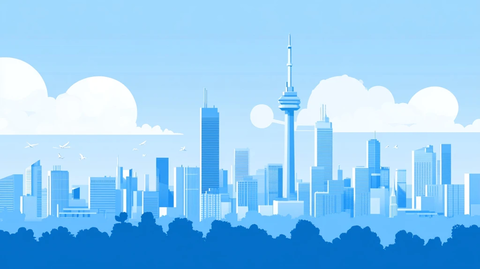 加拿大天际线插画