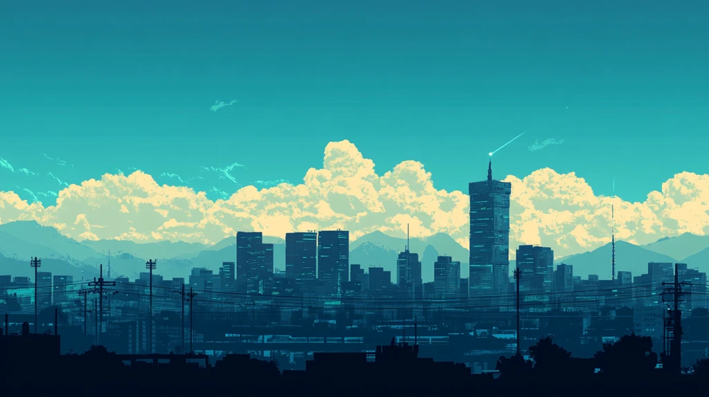 北上广深天际线插画