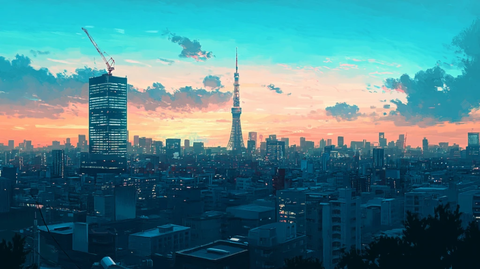 日本动漫风格晚霞