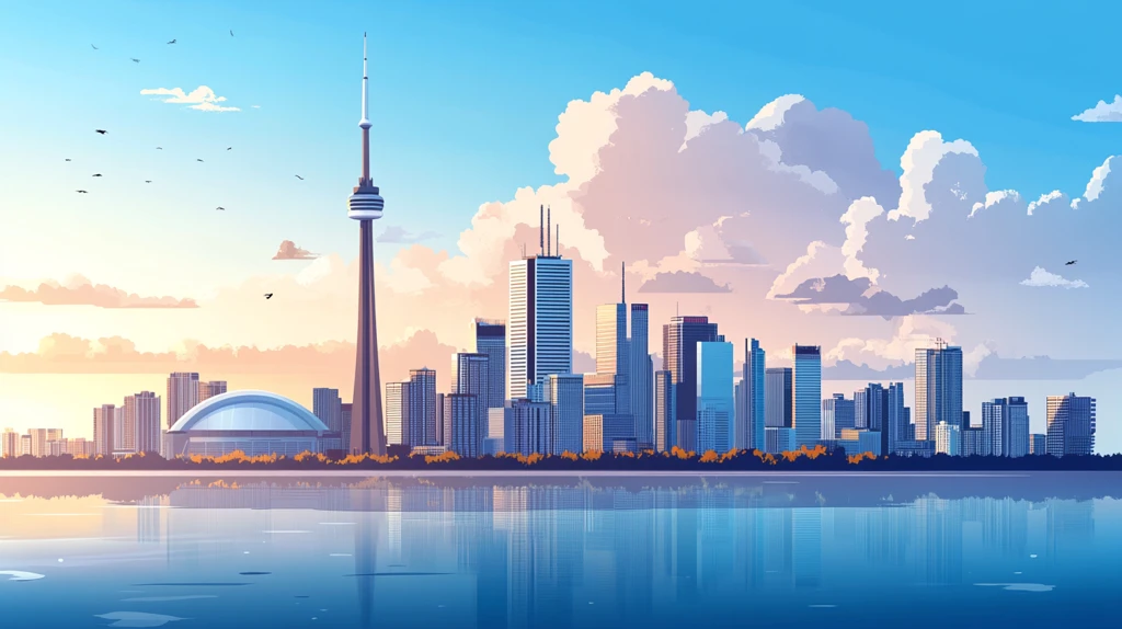 加拿大天际线插画