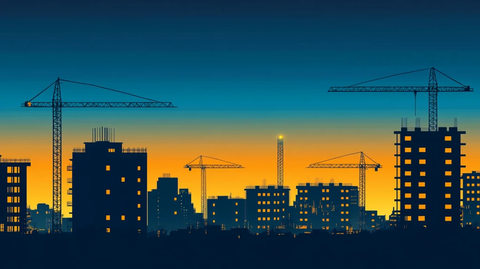 建筑剪影轮廓插画插图