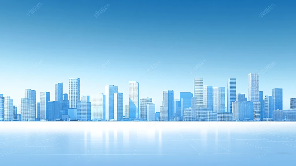蓝色质感渐变城市