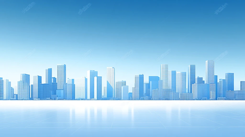 蓝色质感渐变城市