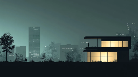 夜幕低垂楼盘夜景