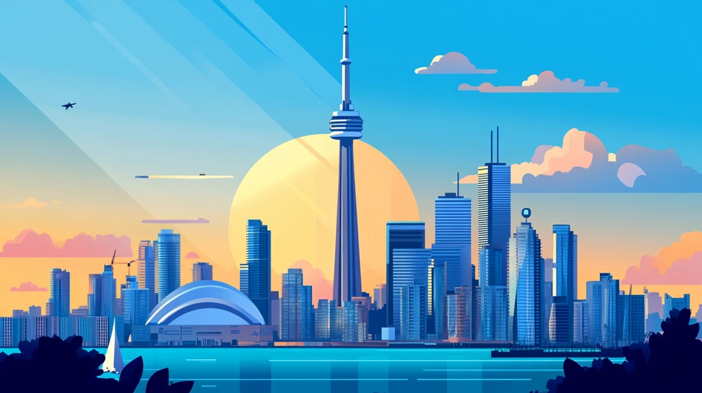 加拿大天际线插画