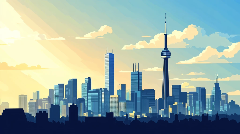 加拿大天际线插画
