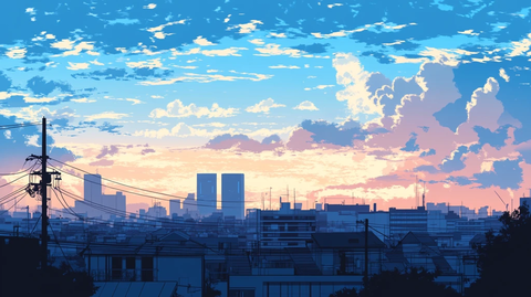 日本动漫风格晚霞