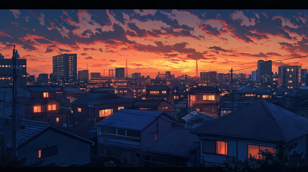 日本动漫风格晚霞