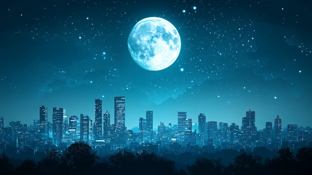月光城市美景