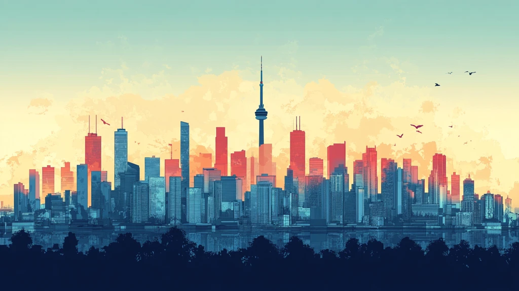 加拿大天际线插画