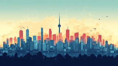 加拿大天际线插画