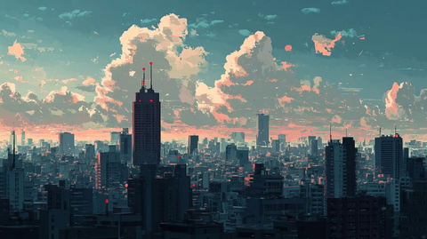 日本动漫风格晚霞