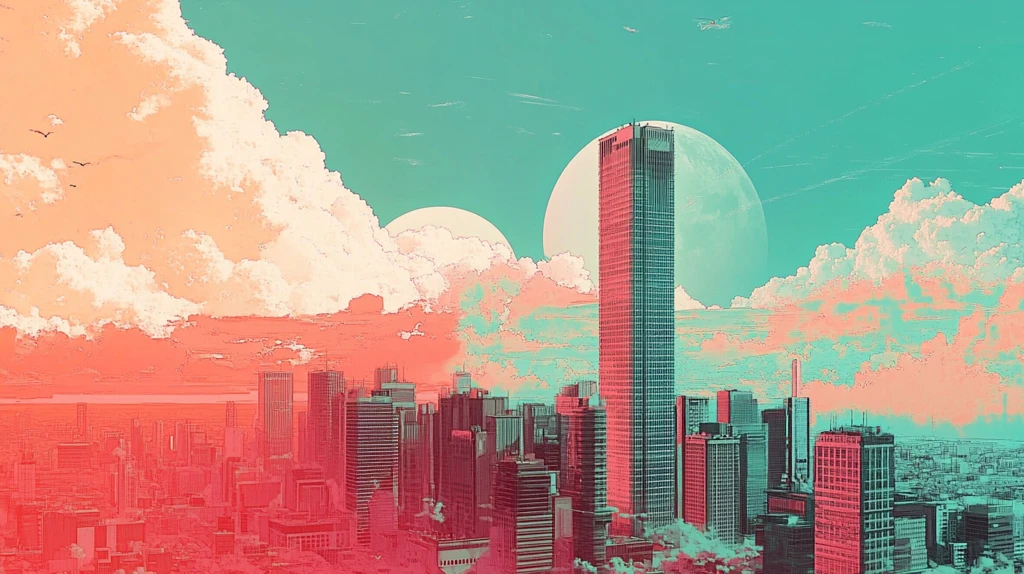 底特律插画宣传背景