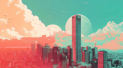 底特律插画宣传背景