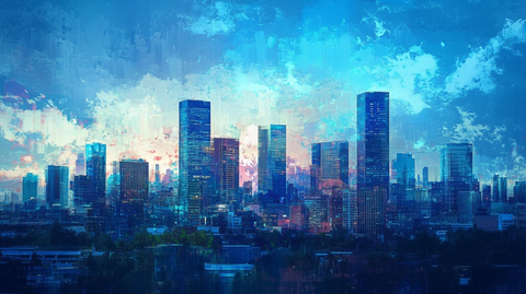 洛杉矶城市水彩设计