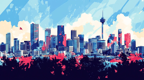 温哥华城市插画素材