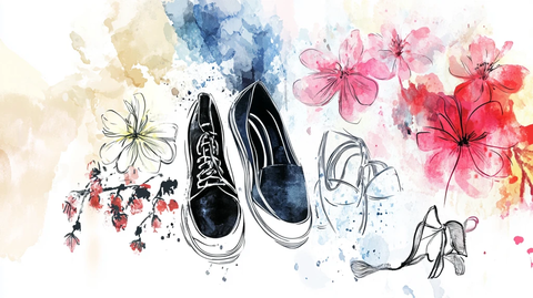 水彩插画时尚鞋履