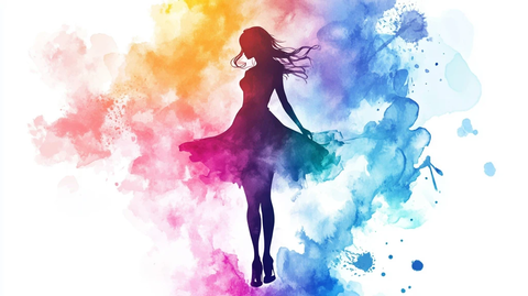 炫彩墨笔刷人物插画