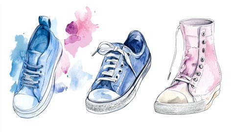 水彩墨水时尚插画