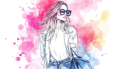 潮流插画美女人物插画