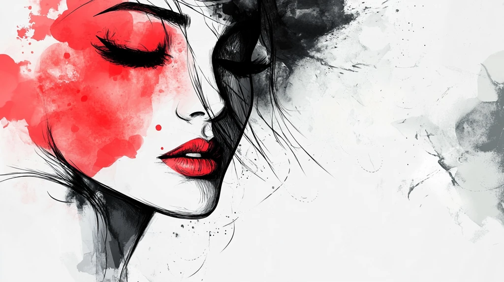 唯美抽象画水彩画女人