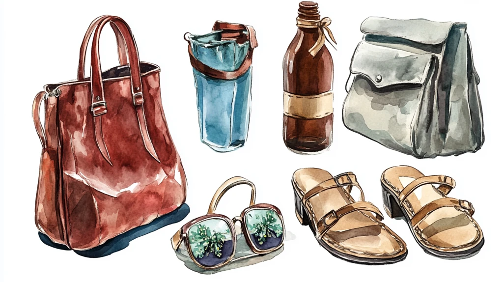 水彩包包插画