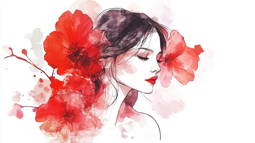 木棉花美女插画