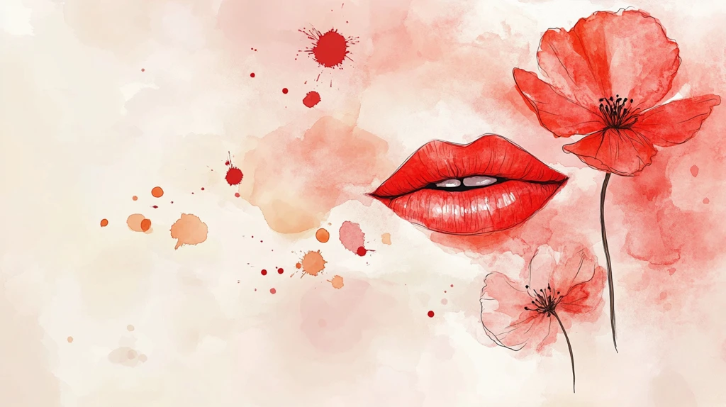 红唇插画