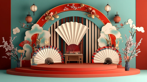 中式合影区留影区